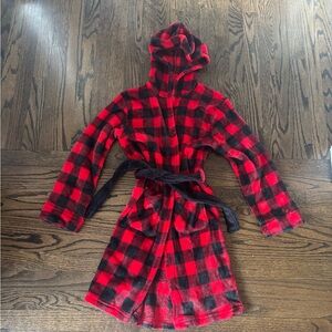 Cuddl Duds Kids Checkered Pajama Robe - Red and Black